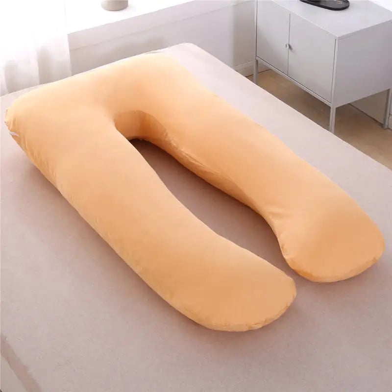 U-Shaped Pure Cotton Maternity Pillow in Solid Color